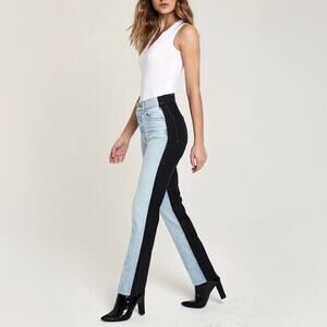 Revice Denim Harlow Wash Two Tone Straight Leg High Rise Jeans Women's Size 30